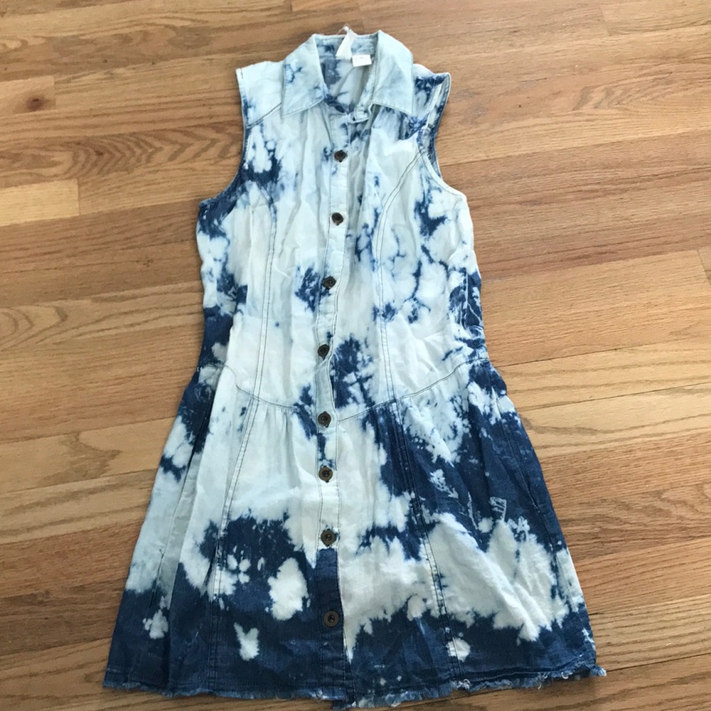 Bleached denim dress